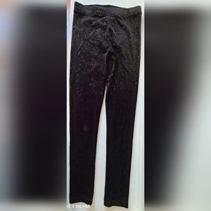 NWOT Crewcuts Girls Velour Sparkle Leggings in Black Size 10
